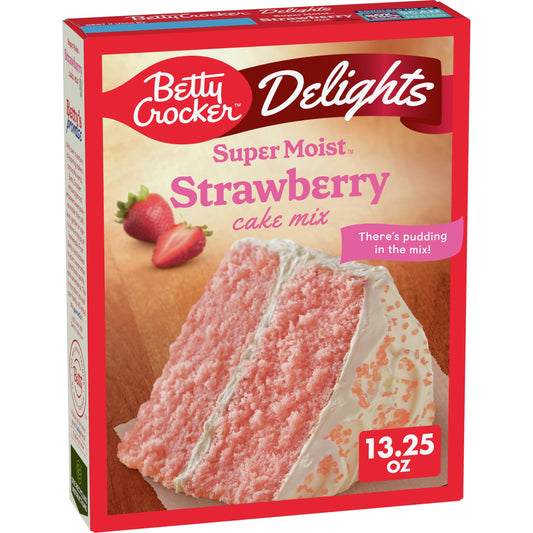 Betty Crocker Delights Super Moist Strawberry Cake Mix, 13.25 oz.