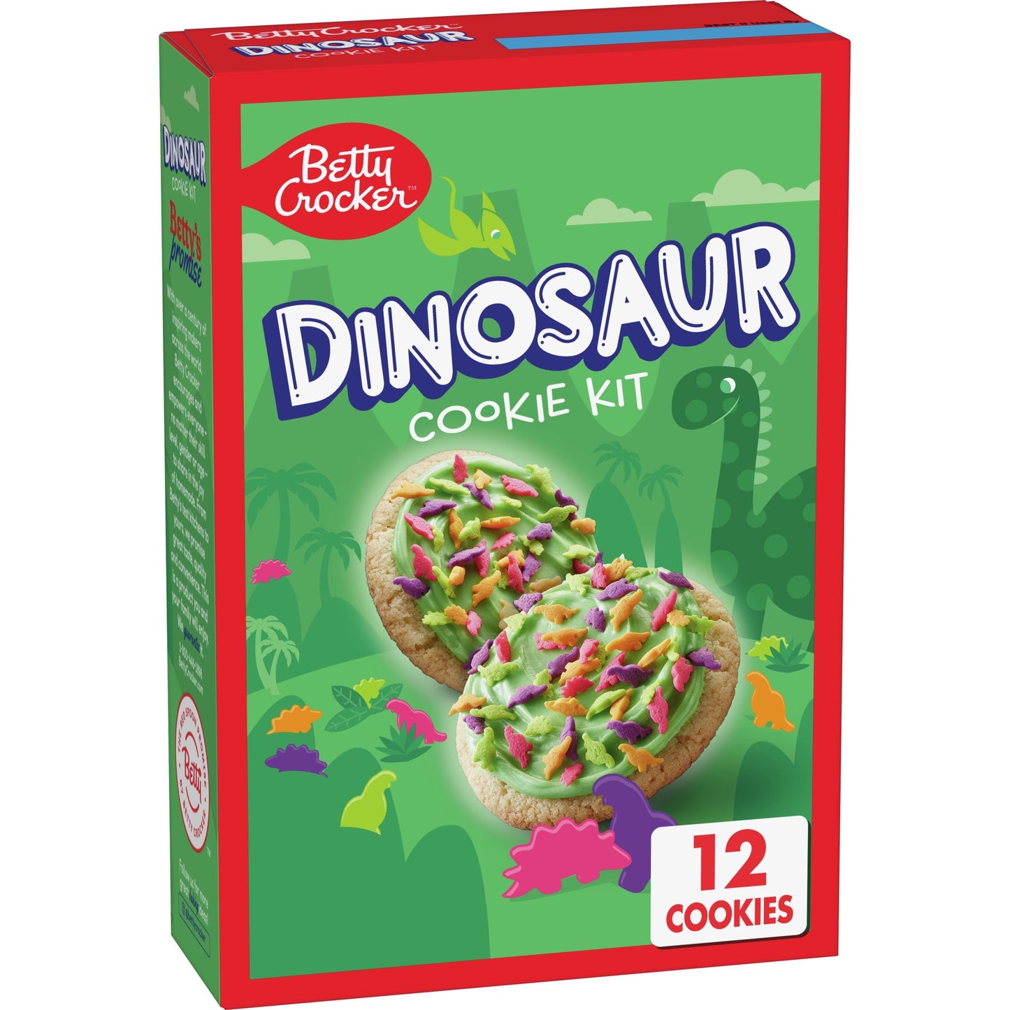 Betty Crocker Dinosaur Cookie Kit with Green Icing & Sprinkles, 11.6 oz