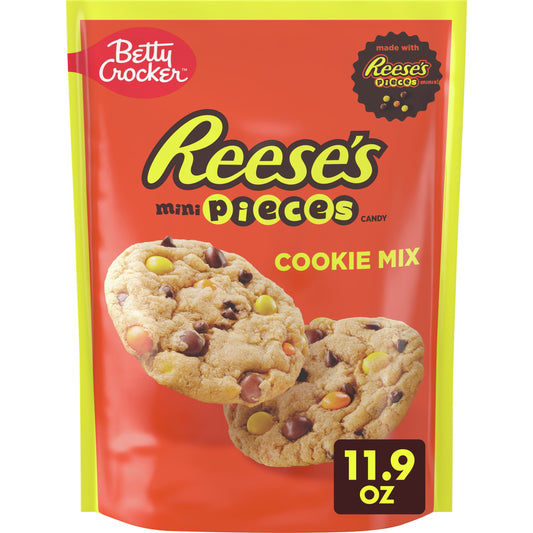 Betty Crocker Peanut Butter Cookie Mix, REESE'S PIECES Minis & Chocolate Chips, 11.9 oz