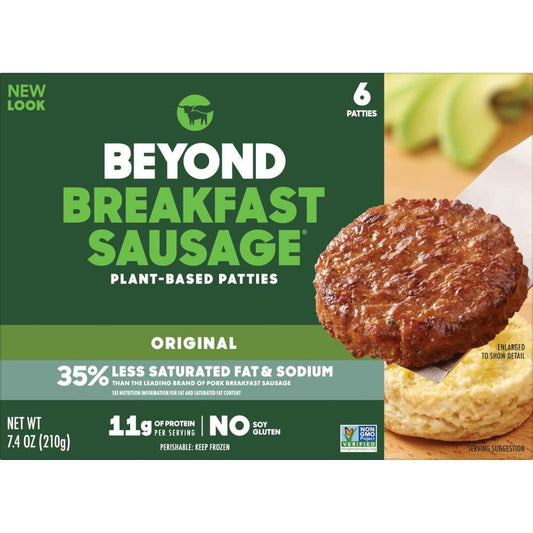 Beyond Meat Beyond Breakfast Sausage Plant-Based Breakfast Patties, Original 7.4 oz (Frozen)