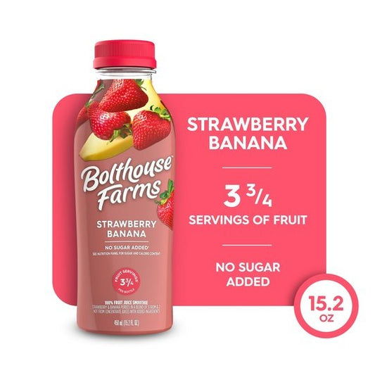 Bolthouse Farms Fruit Juice Smoothie, Strawberry Banana, 15.2 fl. oz. Bottle