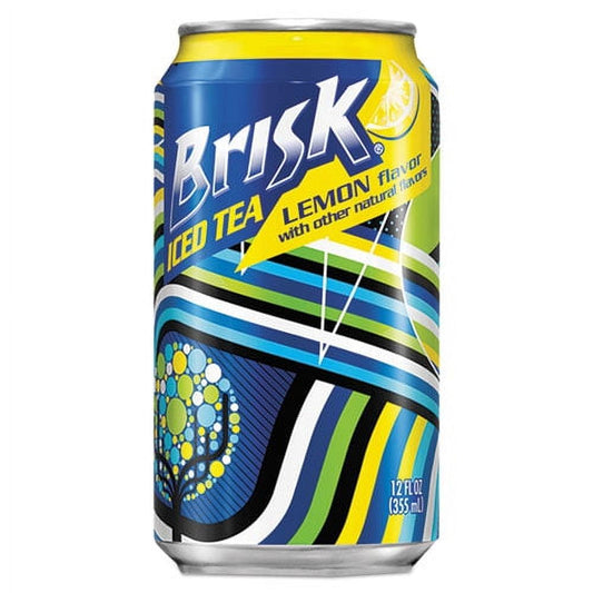 Brisk Lemon Iced Tea, bold lemon flavor, 12 fl oz, 12 Pack Cans