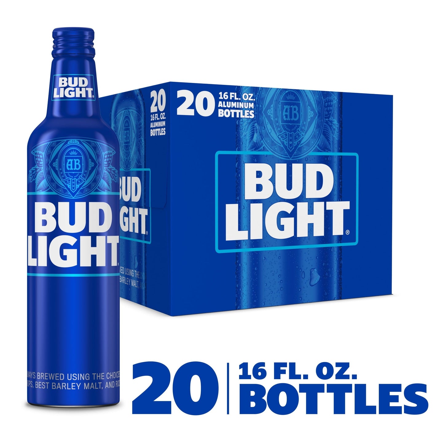 Bud Light Beer, 20 Pack, 16 fl oz Glass Bottles, 4.2% ABV, Domestic Lager