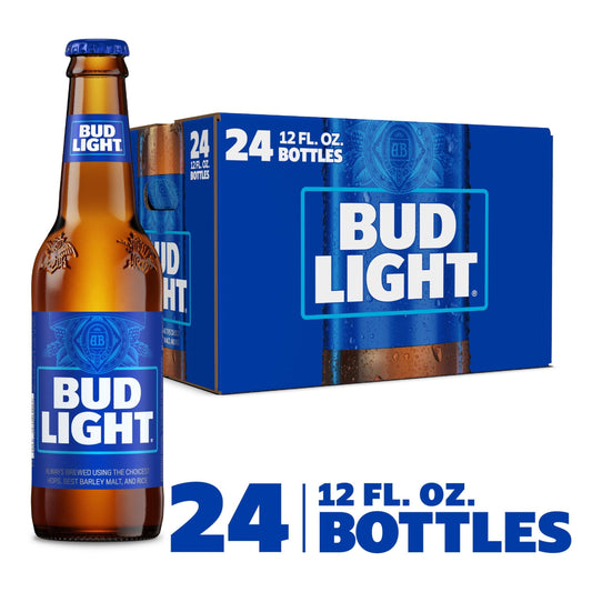 Bud Light Beer, 24 Pack Beer, 12 fl oz Glass Bottles, 4.2% ABV, Domestic Lager