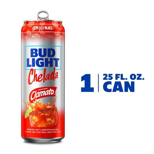Bud Light Chelada With Clamato 25oz Beer 1 Aluminum Can, 4.2% ABV, Domestic