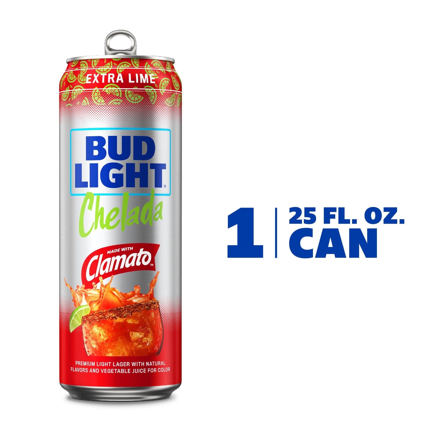 Bud Light Extra Lime Chelada 25 fl oz Aluminum Can, 4.2% ABV, Domestic