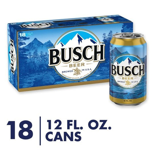 Busch Beer, 18 Pack 12 fl. oz. Cans, 4.3% ABV, Domestic