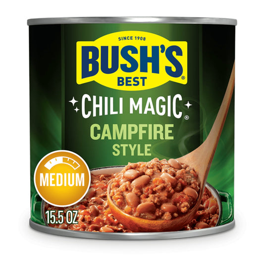 Bush's Chili Magic Beans, Campfire Style Pinto Beans in Medium Chili Sauce, 15.5 oz Can