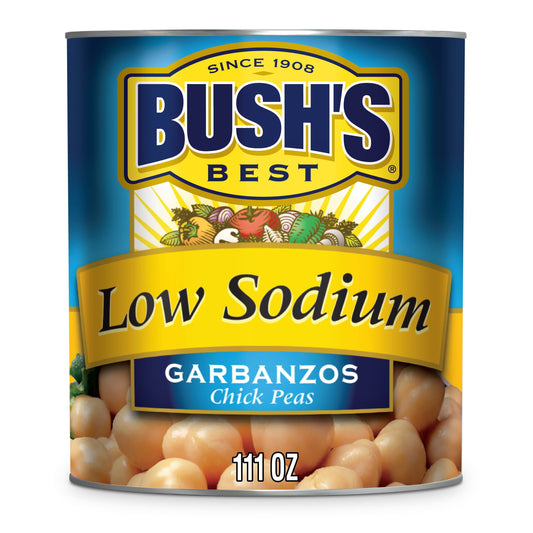 Bush's Low Sodium Garbanzo Beans, Canned Chickpeas, 111 oz Can