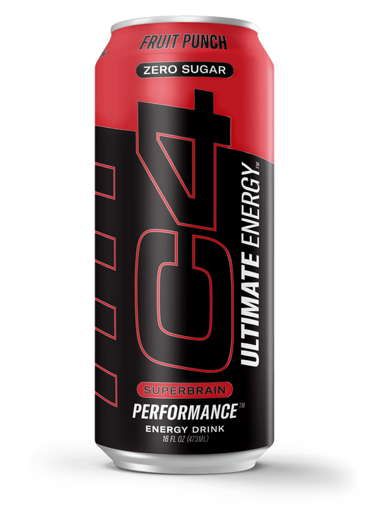 C4 Ultimate + Fruit Punch + Energy Drink + Pump + Performance + 16 oz, Single Can