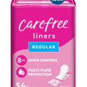 CAREFREE® Panty Liners, Regular, Unscented, 8 Hour Odor Control, 54ct