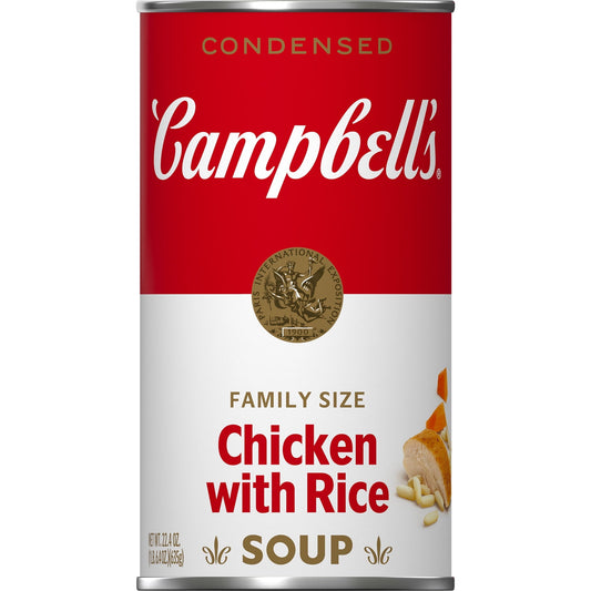 Campbell’s Condensed Chicken with Rice Soup, Family Size, 22.4 Ounce Can