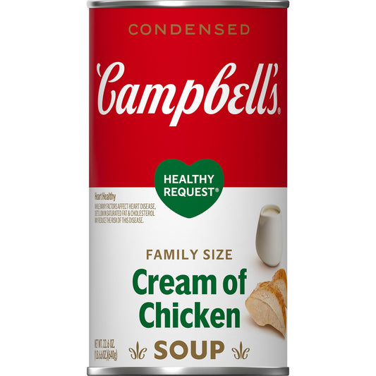 Campbell’s Condensed Healthy Request Cream of Chicken Soup, Family Size, 22.6 Ounce Can
