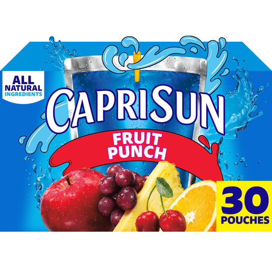 Capri Sun Fruit Punch Juice Box Pouches, 30 ct Box, 6 fl oz Pouches