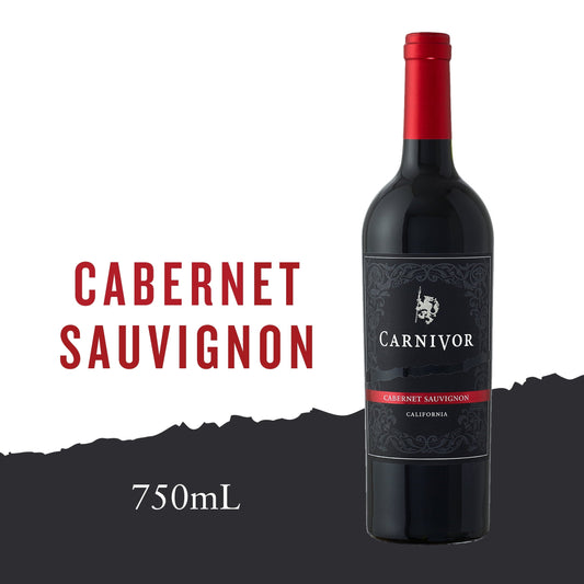 Carnivor Cabernet Sauvignon, California Red Wine, 750ml Glass Bottle