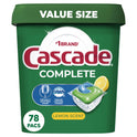 Cascade Complete Dishwasher Detergent ActionPacs, Lemon Scent, 78 Ct