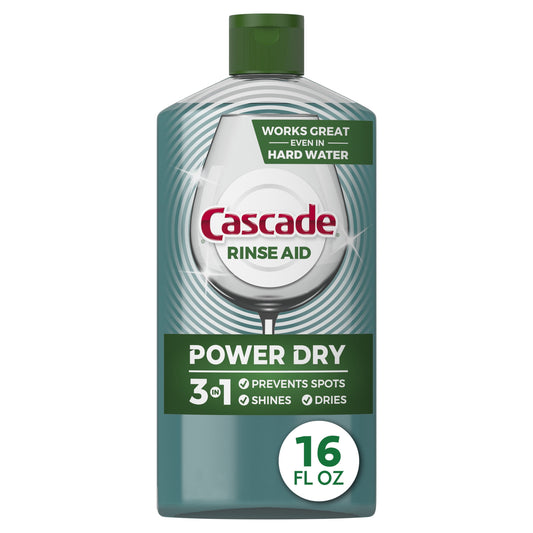 Cascade Power Dry Dishwasher Rinse Aid, 16 fl oz. Unscented