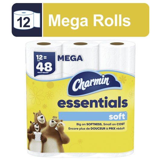 Charmin Essentials Soft Toilet Paper, 12 Mega Roll