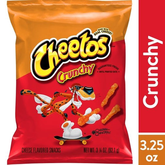 Cheetos Crunchy Cheese Flavored Snack Chips, 3.25 oz Bag