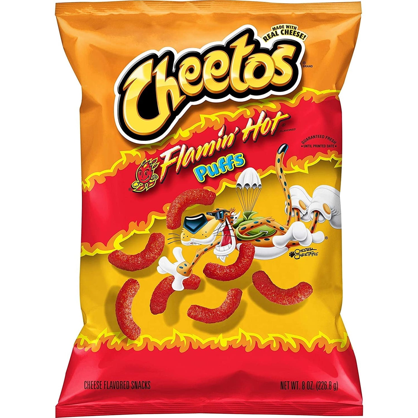 Cheetos Puffs Flamin' Hot Cheese Flavored Snacks, 8 oz