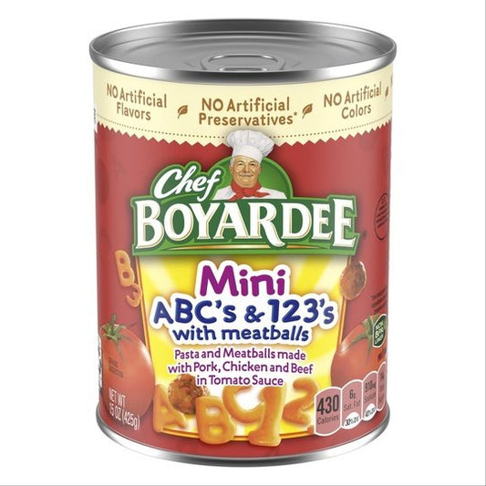 Chef Boyardee Mini ABC's and 123's with Meatballs, 15 oz