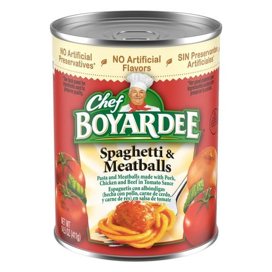 Chef Boyardee Spaghetti and Meatballs, Microwave Pasta, Canned Food, 14.5 oz.