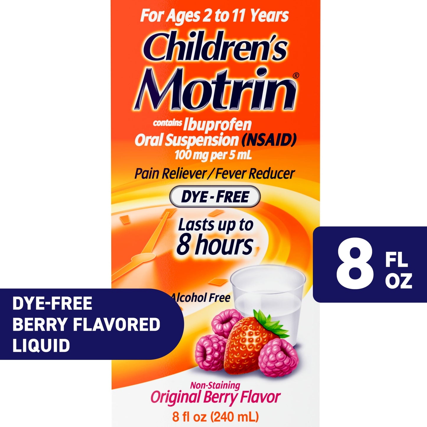 Children's Motrin Ibuprofen Kids Medicine, Berry Flavored, 8 fl. oz