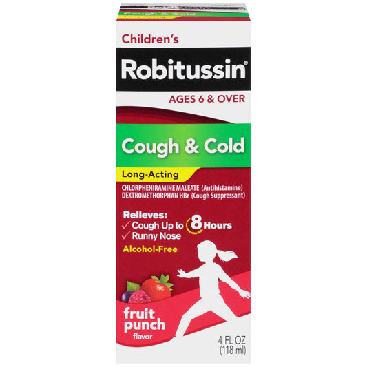 Children's Robitussin Kids Cough and Cold Medicine, Fruit Punch, 4 Fl Oz