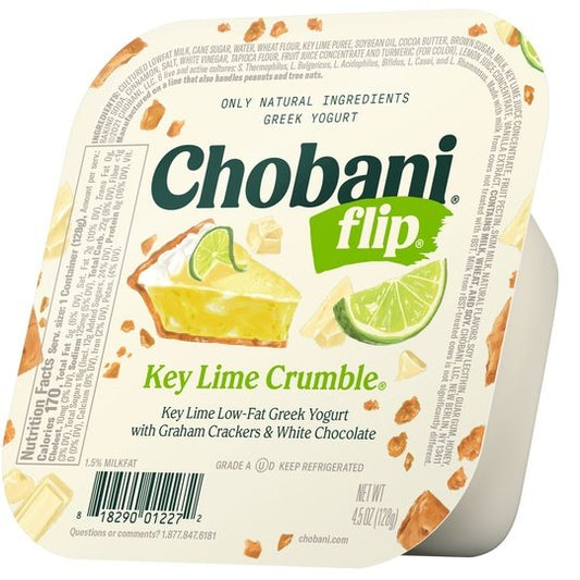 Chobani Flip Low-Fat Greek Yogurt, Key Lime Crumble 4.5 oz Plastic Cup