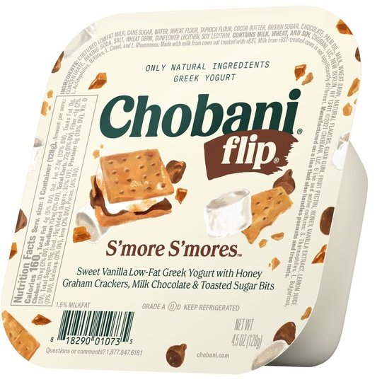 Chobani Flip Low-Fat Greek Yogurt, S'more S'mores 4.5 oz Plastic