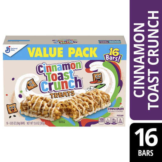 Cinnamon Toast Crunch Breakfast Cereal Treat Bars, Snack Bars, 16 ct