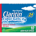 Claritin Liqui-Gels 24 Hour Non-Drowsy Allergy Medicine, Loratadine Antihistamine Capsules, 10 Ct