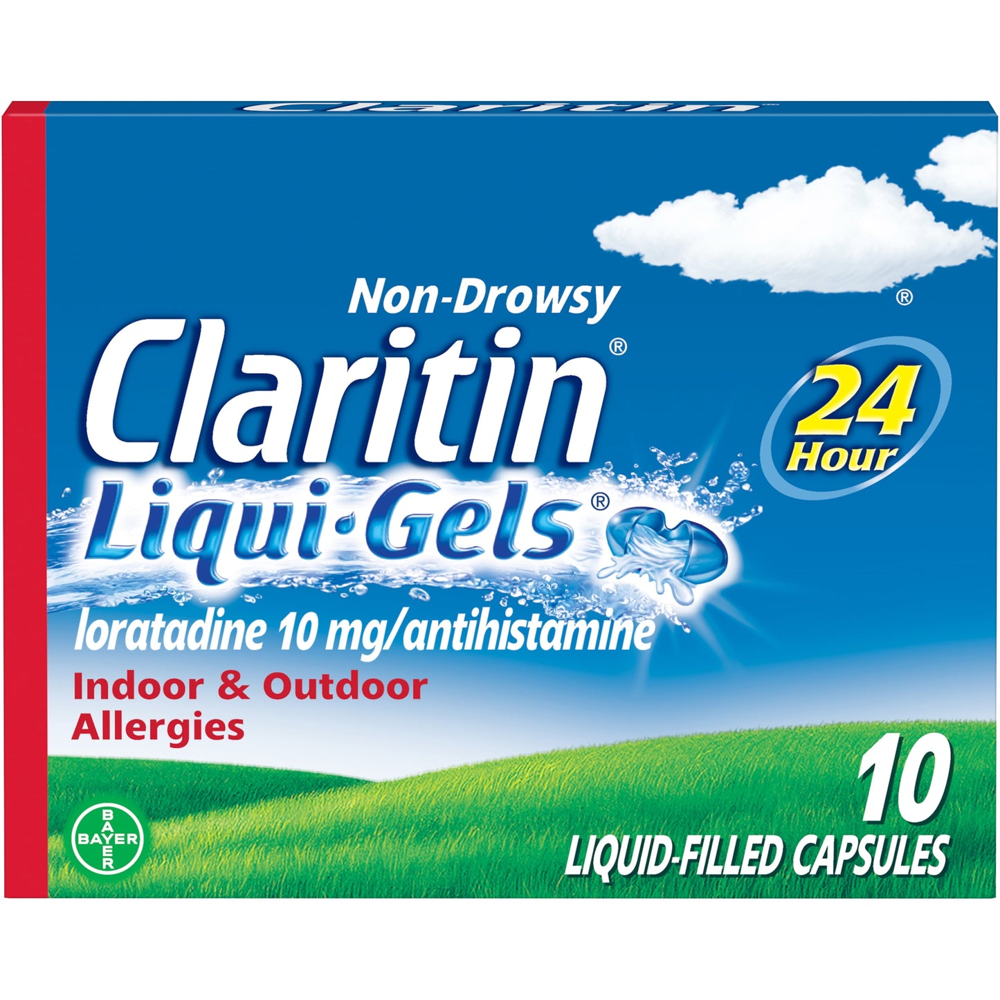 Claritin Liqui-Gels 24 Hour Non-Drowsy Allergy Medicine, Loratadine Antihistamine Capsules, 10 Ct