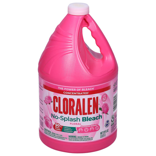 Cloralen Household Cleaning No Splash Bleach, 3-In-1 Multisurface And Multipurpose Laundry, Bathroom And Kitchen Cleaner - Floral Fantasy (121 fl oz)