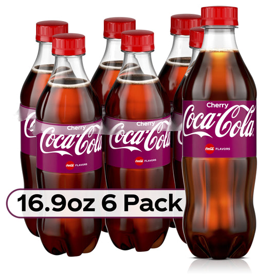 Coca-Cola Cherry Soda Pop, 16.9 fl oz, 6 Pack Bottles