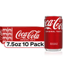 Coca-Cola Mini Soda Pop Soft Drink, 7.5 fl oz, 10 Pack Cans