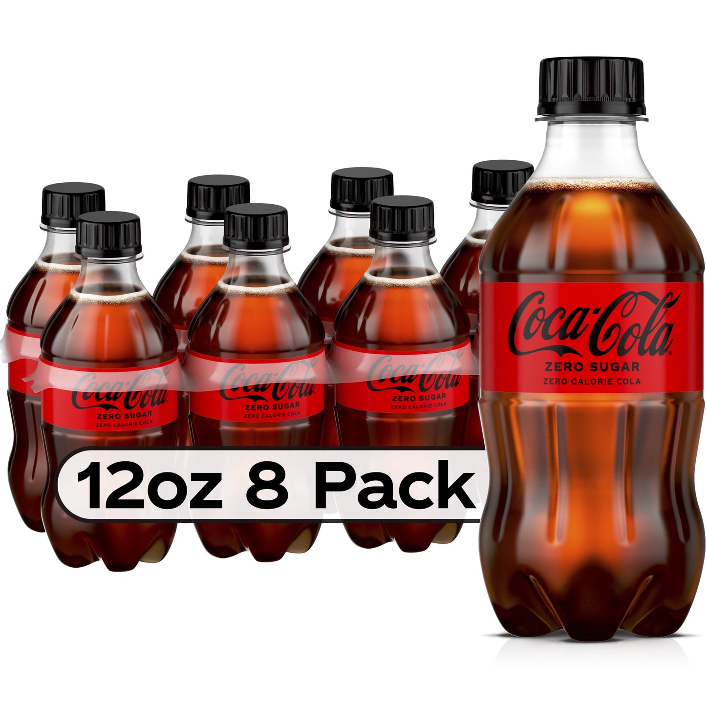 Coca-Cola Zero Sugar Soda Pop, 12 fl oz, 8 Pack Bottles