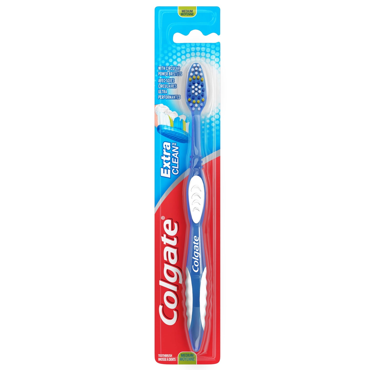 Colgate Extra Clean Flexible Grip Toothbrush, Medium, 1 Ct, Adult