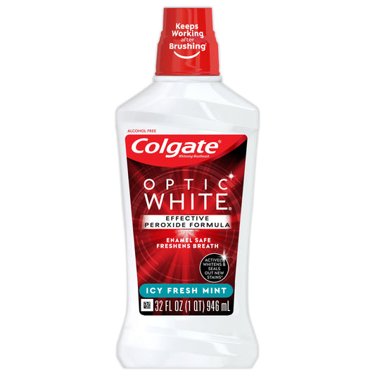 Colgate Optic White Whitening Mouthwash, Fresh Mint 946 mL, 32 fl oz