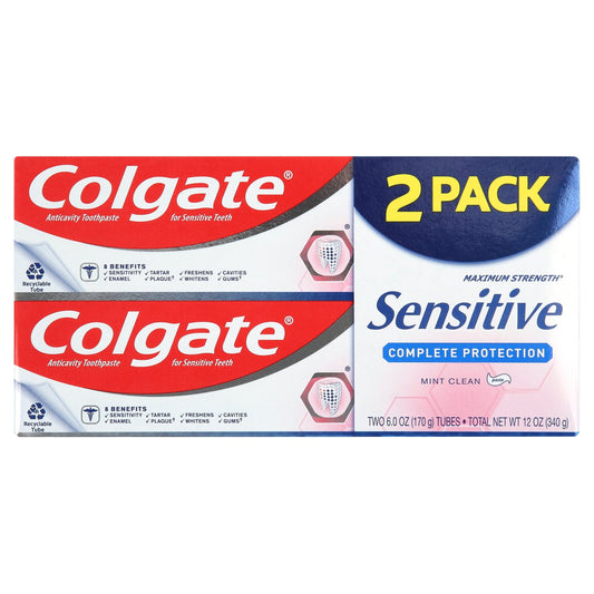Colgate Sensitive Complete Protection Toothpaste, Mint, 2 Pack, 6 oz