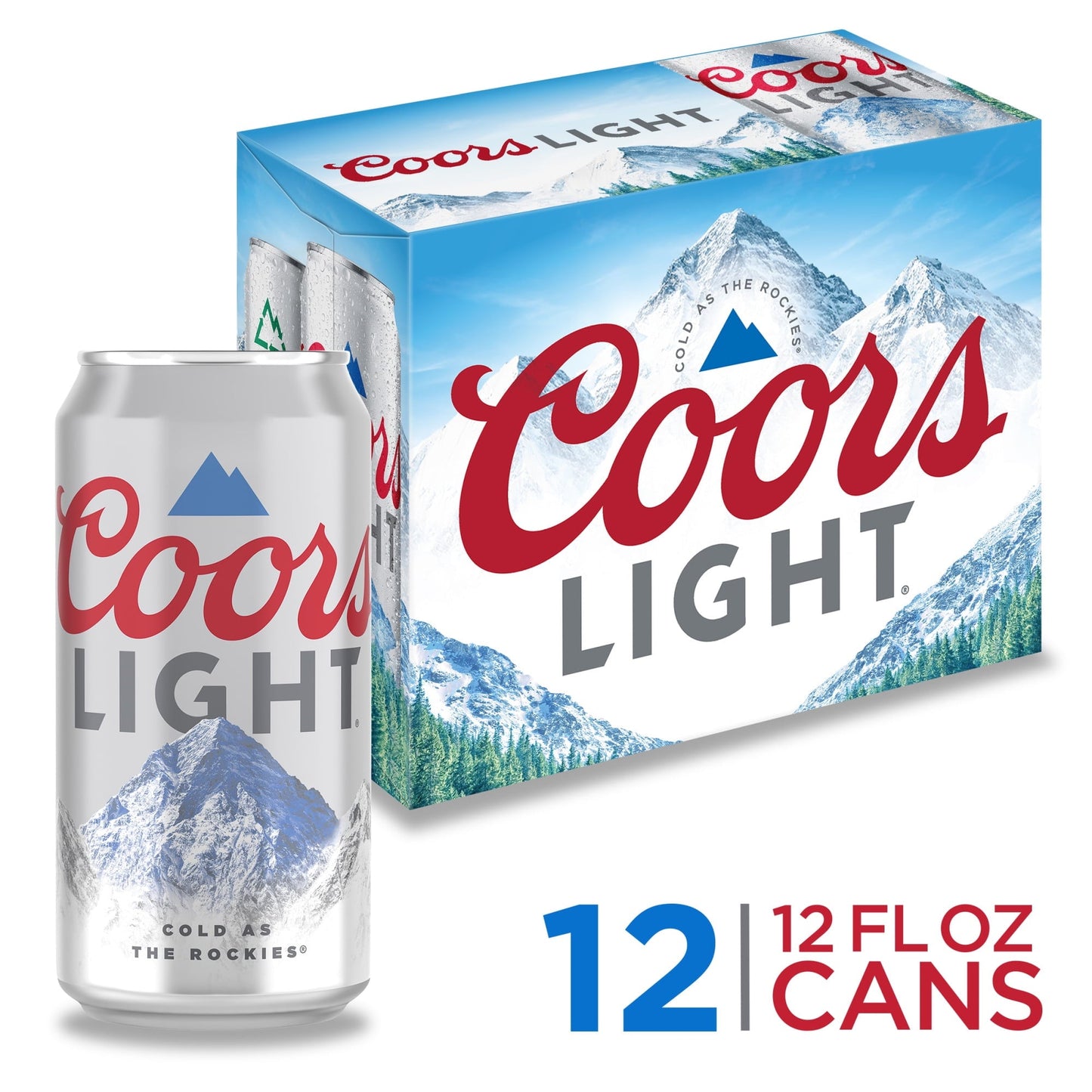 Coors Light Lager Beer, 12 Pack, 12 fl oz Cans, 4.2% ABV