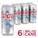 Coors Light Lager Beer, 6 Pack, 16 fl oz Cans, 4.2% ABV