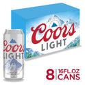Coors Light Lager Beer, 8 Pack, 16 fl oz Cans, 4.2% ABV