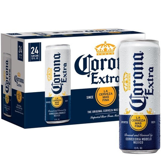 Corona Extra Mexican Lager Import Beer, 24 Pack Beer, 12 fl oz Cans, 4.6% ABV