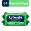 Cottonelle Gentle Plus Flushable Wipes, 2 Flip-Top Packs, 42 Wipes Per Pack (84 Total)