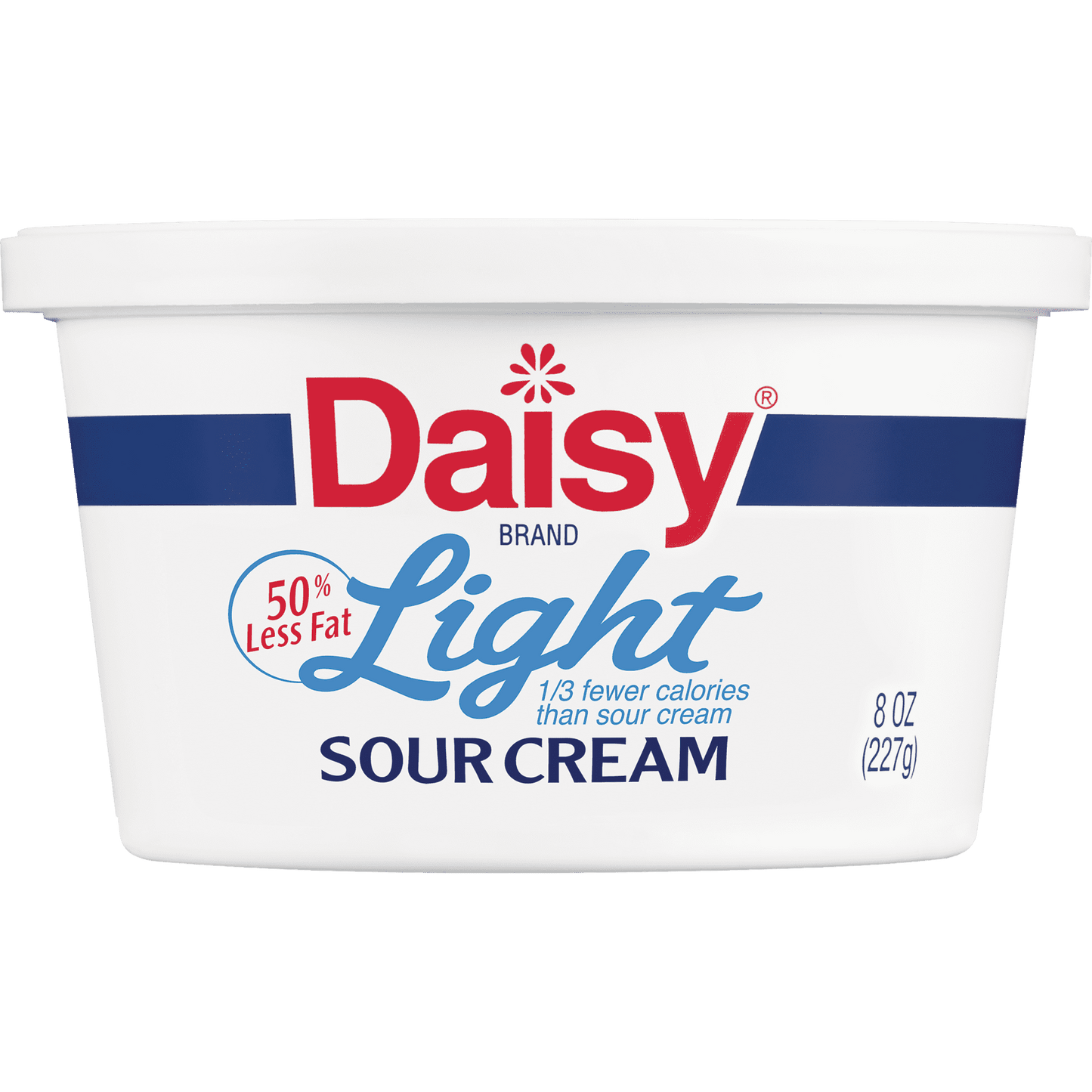 Daisy Pure and Natural Light Sour Cream, 50% Less Fat, 8 oz Tub (Refrigerated)