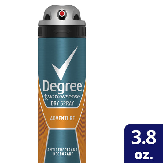 Degree Advanced Long Lasting Men's Antiperspirant Deodorant Dry Spray, Adventure, 3.8 oz