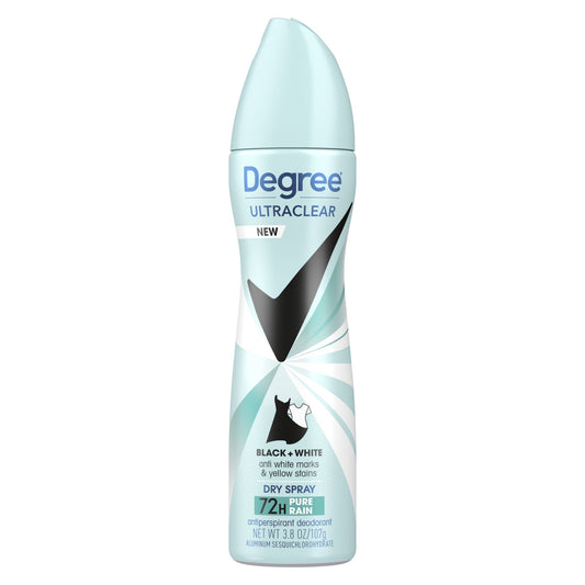 Degree Ultra Clear Long Lasting Women's Antiperspirant Deodorant Dry Spray, Pure Rain, 3.8 oz