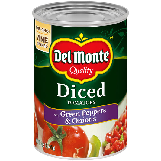 Del Monte Diced Tomatoes Green Peppers Onions, 14.5 oz Can