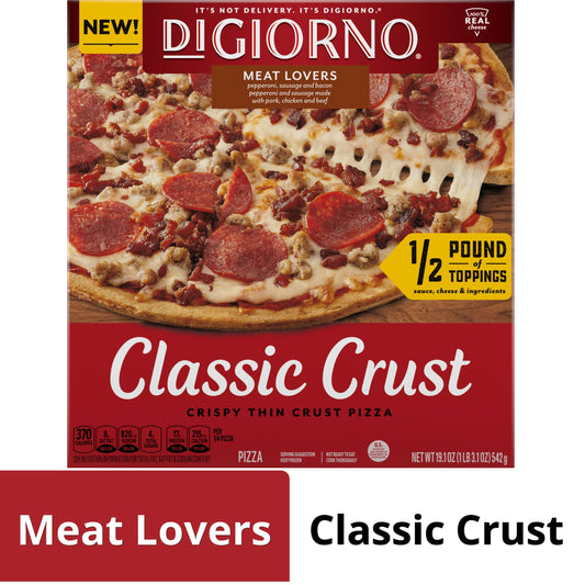 DiGiorno Frozen Pizza, Meat-Lovers Classic Crust Pizza with Marinara Sauce, 19.1 oz (Frozen)